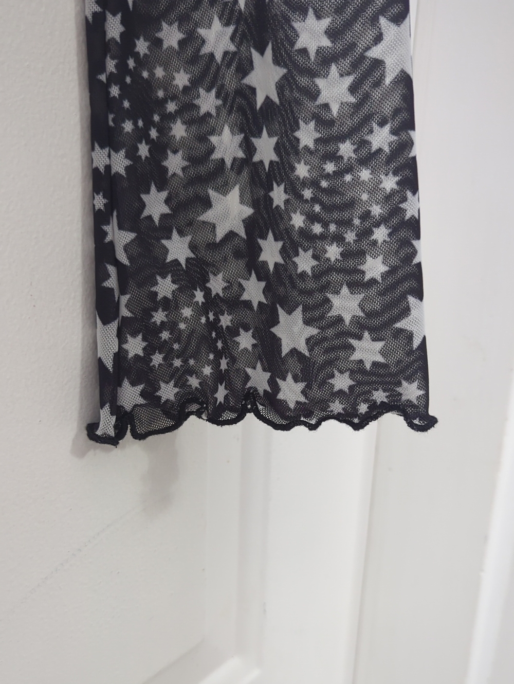 Free People Marne Celestial Star Print Sheer Mesh Tie Front Crop Top/Cardigan XS - Picture 7 of 12